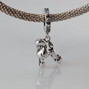 Sterling Silver Standing Poodle Dog Dangle Charm